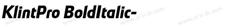 KlintPro BoldItalic字体转换